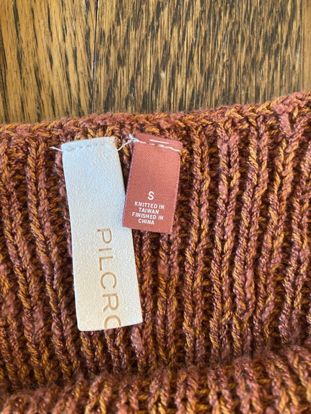 Pilcro Rust-Brown Ribbed Knit Top from Anthropologie - Picture 2 of 5